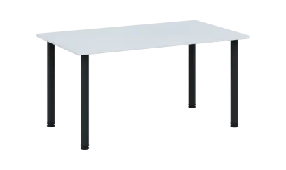 CRTR 140 jídelní stůl, kovová podnož černá, deska 25 mm, 1394x800 mm, bílá